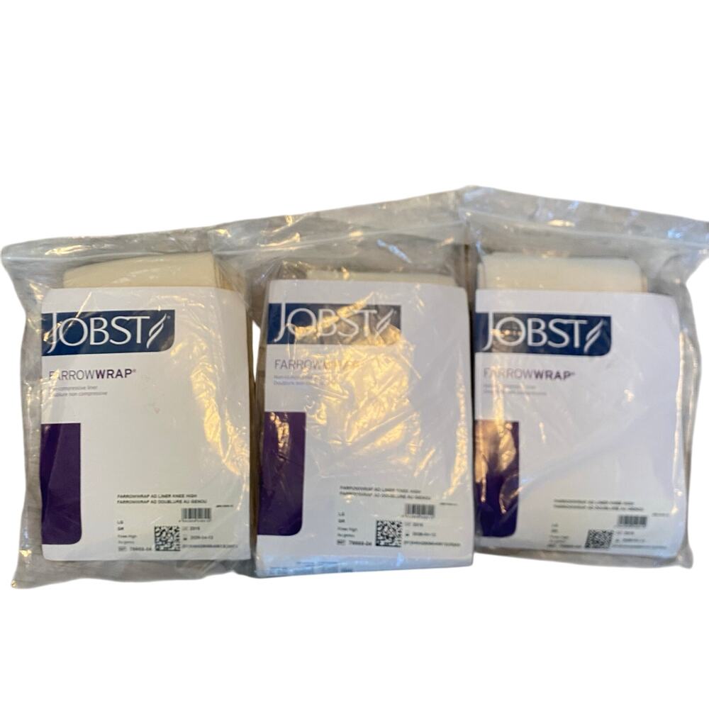 Jobst Farrowwrap Knee High Non Compressive Liner Lrg 76669-04 Soft Terry 3 Pack